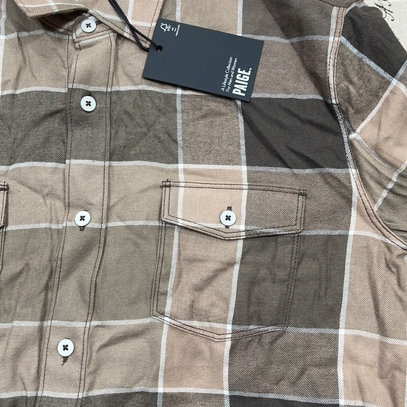 💥 PAIGE Everett Plaid Flannel Button-Up Shirt - Picture 7 of 10